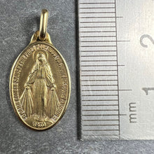 Load image into Gallery viewer, French Augis 18K Yellow Gold Virgin Mary Miraculous Medal Charm Pendant
