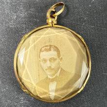 Load image into Gallery viewer, Antique French 18K Yellow Gold Faceted Glass Photo Pendant Locket
