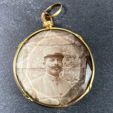 Load image into Gallery viewer, Antique French 18K Yellow Gold Faceted Glass Photo Pendant Locket
