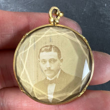Load image into Gallery viewer, Antique French 18K Yellow Gold Faceted Glass Photo Pendant Locket
