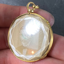 Load image into Gallery viewer, Antique French 18K Yellow Gold Faceted Glass Photo Pendant Locket
