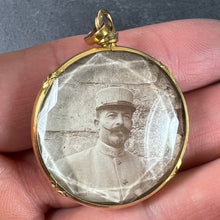 Load image into Gallery viewer, Antique French 18K Yellow Gold Faceted Glass Photo Pendant Locket
