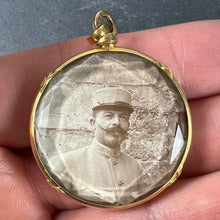 Load image into Gallery viewer, Antique French 18K Yellow Gold Faceted Glass Photo Pendant Locket
