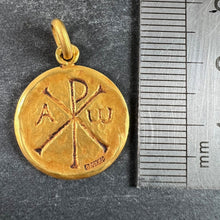 Load image into Gallery viewer, French Becker Chi Rho Jesus Christ Alpha Omega 18K Yellow Gold Medal Pendant
