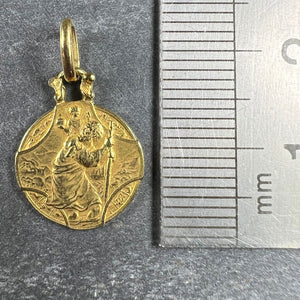 French Zodiac Saint Christopher Triumph of Speed 18K Yellow Gold Charm Pendant