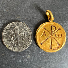 Load image into Gallery viewer, French Becker Chi Rho Jesus Christ Alpha Omega 18K Yellow Gold Medal Pendant
