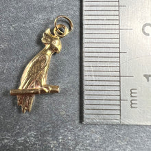 Load image into Gallery viewer, French 18K Yellow Gold Parrot Bird on Perch Charm Pendant
