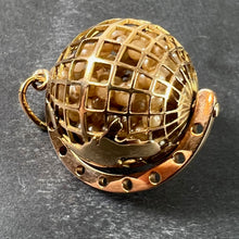 Load image into Gallery viewer, World Globe Italy 18K Yellow Gold Imitiation Pearl Charm Pendant
