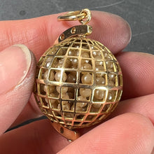 Load image into Gallery viewer, World Globe Italy 18K Yellow Gold Imitiation Pearl Charm Pendant
