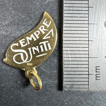 Load image into Gallery viewer, Art Deco Divisi Ma Sempre Unite 18K Yellow Gold Enamel Charm Pendant
