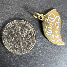 Load image into Gallery viewer, Art Deco Divisi Ma Sempre Unite 18K Yellow Gold Enamel Charm Pendant
