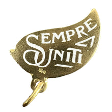Load image into Gallery viewer, Art Deco Divisi Ma Sempre Unite 18K Yellow Gold Enamel Charm Pendant
