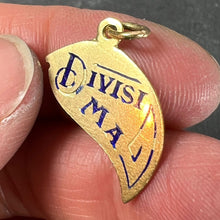 Load image into Gallery viewer, Art Deco Divisi Ma Sempre Unite 18K Yellow Gold Enamel Charm Pendant
