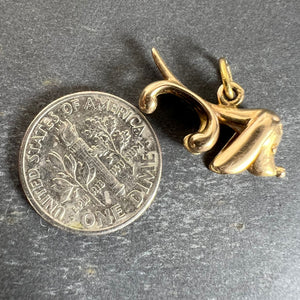 Vintage 18K Yellow Gold Sausage Dog Hound Charm Pendant