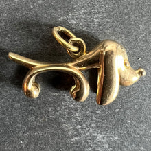 Load image into Gallery viewer, Vintage 18K Yellow Gold Sausage Dog Hound Charm Pendant
