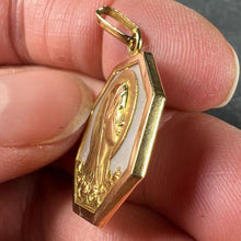 Load image into Gallery viewer, Virgin Mary Mother of Pearl 18K Yellow Gold Charm Pendant
