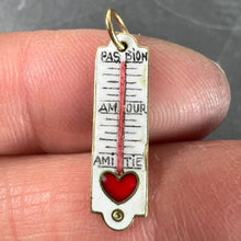 Load image into Gallery viewer, French Art Deco Love Thermometer 18K Yellow Gold Enamel Charm Pendant
