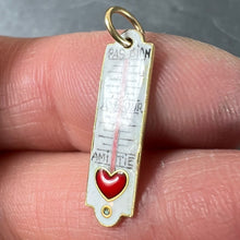 Load image into Gallery viewer, French Art Deco Love Thermometer 18K Yellow Gold Enamel Charm Pendant
