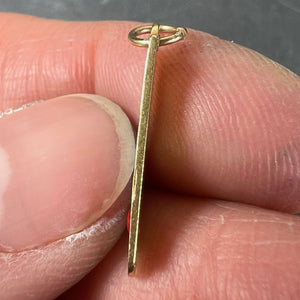 French Art Deco Love Thermometer 18K Yellow Gold Enamel Charm Pendant