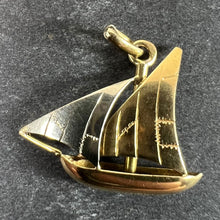 Load image into Gallery viewer, Vintage French 18K Yellow White Gold Sailing Yacht Boat Charm Pendant
