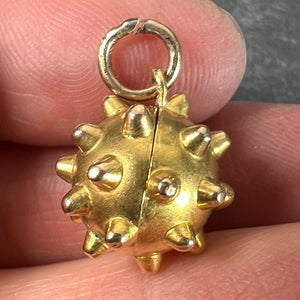 Vintage Deco Sputnik Locket 18K Yellow Gold Charm Pendant