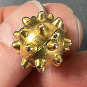 Vintage Deco Sputnik Locket 18K Yellow Gold Charm Pendant