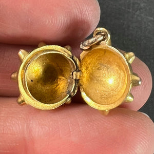 Vintage Deco Sputnik Locket 18K Yellow Gold Charm Pendant