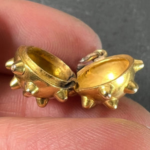 Vintage Deco Sputnik Locket 18K Yellow Gold Charm Pendant
