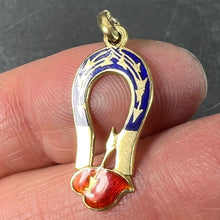 Load image into Gallery viewer, French Art Deco Love Magnet 18K Yellow Gold Enamel Charm Pendant
