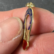 Load image into Gallery viewer, French Art Deco Love Magnet 18K Yellow Gold Enamel Charm Pendant
