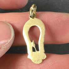 Load image into Gallery viewer, French Art Deco Love Magnet 18K Yellow Gold Enamel Charm Pendant
