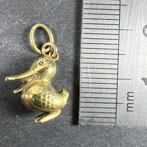 Vintage 18K Yellow Gold Duck Bird Charm Pendant