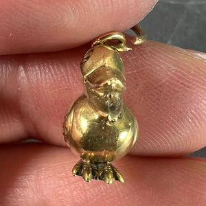 Vintage 18K Yellow Gold Duck Bird Charm Pendant