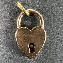 Load image into Gallery viewer, Vintage 18K Rose Gold Heart Padlock Charm Pendant
