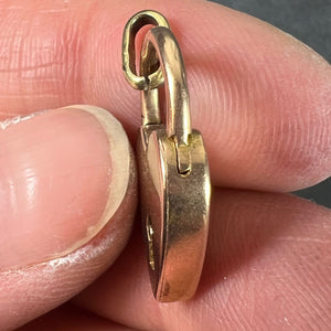 Vintage 18K Rose Gold Heart Padlock Charm Pendant