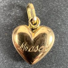Load image into Gallery viewer, Vintage Italian 18K Yellow Gold Puffy Heart Maser Charm Pendant
