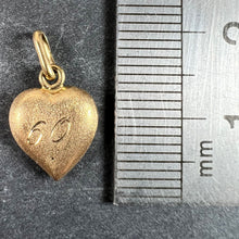 Load image into Gallery viewer, Vintage Italian 18K Yellow Gold Puffy Heart 60 Charm Pendant
