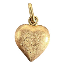 Load image into Gallery viewer, Vintage Italian 18K Yellow Gold Puffy Heart 60 Charm Pendant
