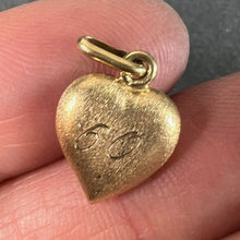 Load image into Gallery viewer, Vintage Italian 18K Yellow Gold Puffy Heart 60 Charm Pendant
