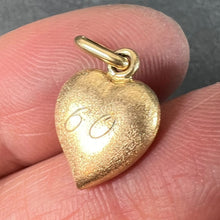 Load image into Gallery viewer, Vintage Italian 18K Yellow Gold Puffy Heart 60 Charm Pendant
