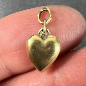 Vintage Small 18K Yellow Gold Puffy Heart Charm Pendant