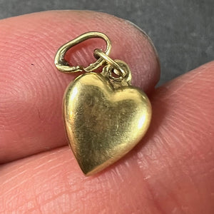 Vintage Small 18K Yellow Gold Puffy Heart Charm Pendant