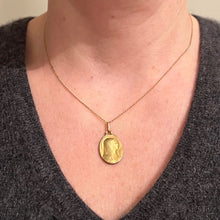 Load image into Gallery viewer, French Tairac Virgin Mary Rolled 18K Yellow Gold Charm Pendant
