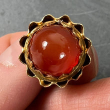 Load image into Gallery viewer, Large Acorn Carnelian Chalcedony 18K Yellow Gold Charm Pendant
