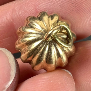 Large Acorn Carnelian Chalcedony 18K Yellow Gold Charm Pendant