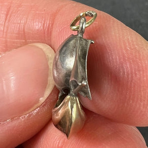 Vintage 18K Yellow Gold Platinum Sailing Yacht Boat Charm Pendant