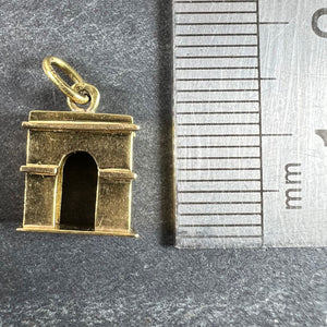 Vintage French Arc de Triomphe 18K Yellow Gold Charm Pendant