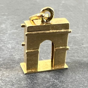 Vintage French Arc de Triomphe 18K Yellow Gold Charm Pendant