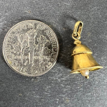 Load image into Gallery viewer, Vintage Ringing Wedding Bell 18K Yellow Gold Pearl Charm Pendant
