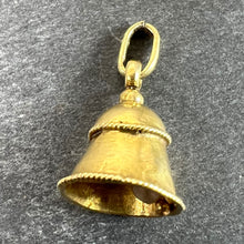 Load image into Gallery viewer, Vintage Ringing Wedding Bell 18K Yellow Gold Pearl Charm Pendant
